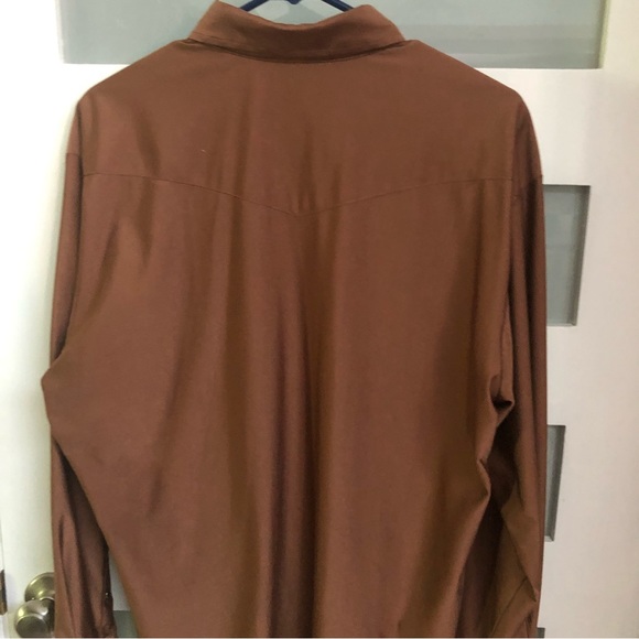 Vintage 70’s Panhandle Slim Western Polyester Big Collar Stays Brown EUC… - Picture 2 of 7